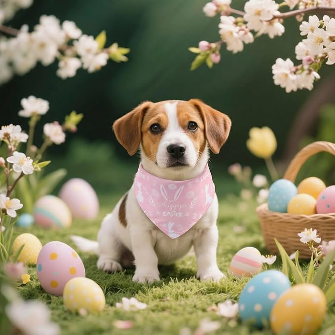 Kacctyen 50 Pcs Spring Easter Dog Bandanas Bulk Bandanas - Image 5