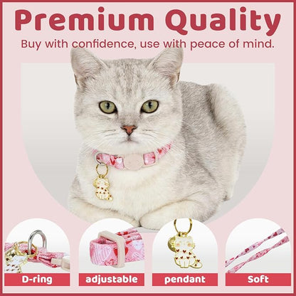 Valentine Cat Collar-2 Pack Collars Red Heart and Line Heart Print Breakaway - Image 2