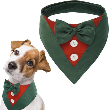 FUAMEY Dog Tuxedo Christmas for Large Dogs, Dog Formal Suit Dogs Attire Pet Bow by FUAMEY