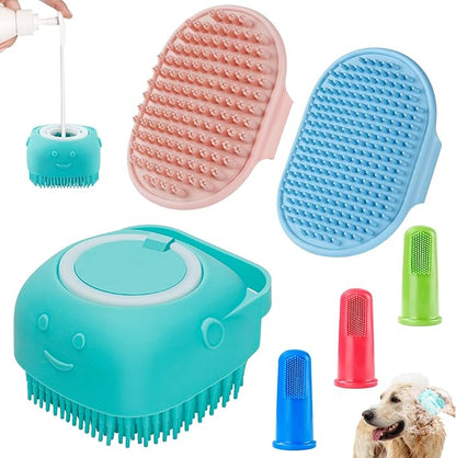 Comotech 3-in-1 Dog Grooming Brush | Adjustable Handle Shampoo Brush & Scrubber by Comotech