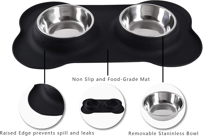 Hubulk Pet Dog Bowls 2 Stainless Steel Dog Bowl - Image 3
