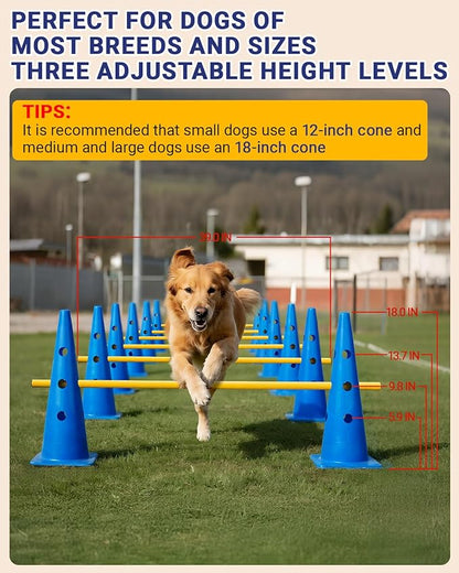 Dog Agility Course Backyard Set, Dog Agility Hurdle Cone Set - Image 2