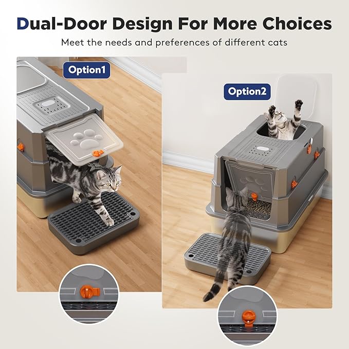 FURTIME Stainless Steel Litter Box - Image 3