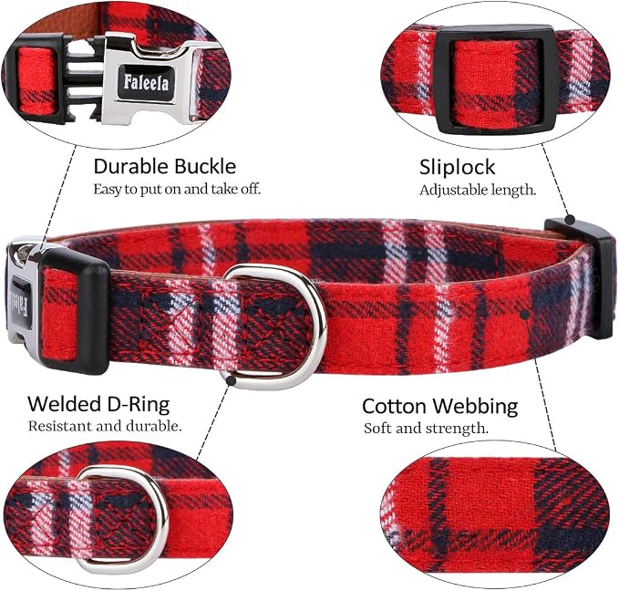 Faleela Soft &Comfy Christmas Bowtie Dog Collar, Detachable and Adjustable Bow - Image 2