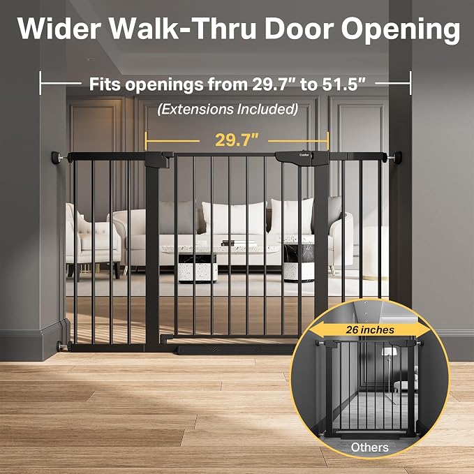 Cumbor 2 Pack 29.7"-51.5" Extra Wide Baby Gate - Image 3