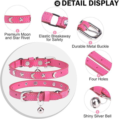 Leather Cat Collars for Boy Girl Cats - Image 2