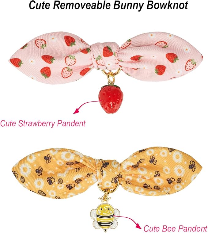 Bowtie Cat Collar with Bell 2 Pack Stylish Breakaway Kitten Collars with - Image 4
