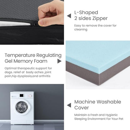 Orthopedic Memory Foam Bed for Large Dogs, Waterproof Cooling Pet Mats for Crate - Image 4