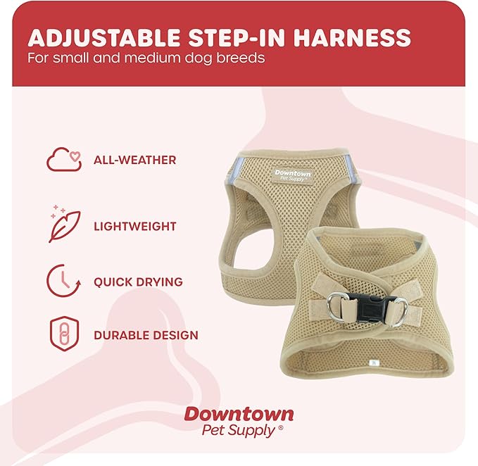 Downtown Pet Supply Step in Dog Harness No Pull, Khaki - Image 3