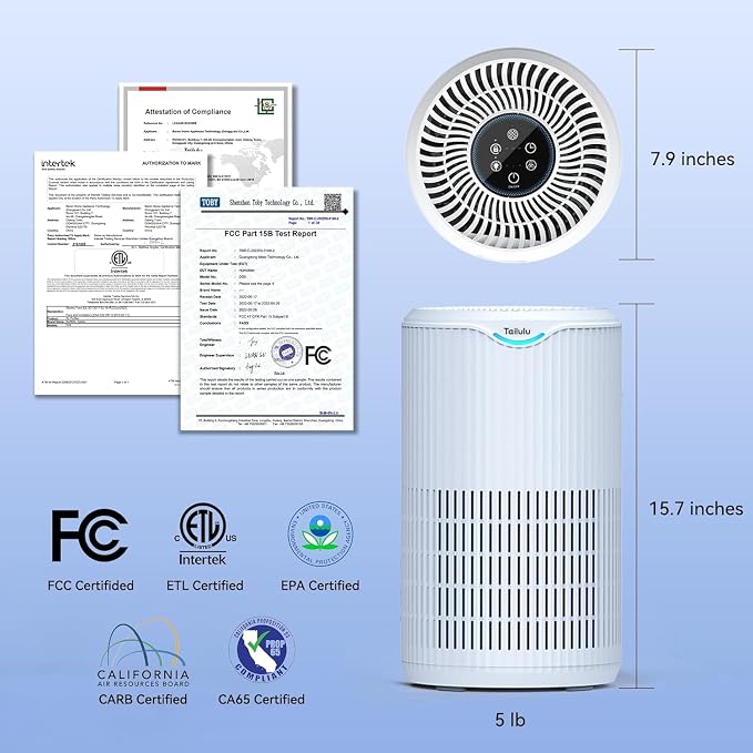 Air Purifiers for Home Large Room Up to 1680 Ft², Tailulu H13 HEPA Air Filter - Image 8