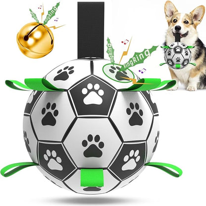 QDAN Dog Soccer Balls Toy with Bell Inside, Outdoor Interactive Toys by QDAN
