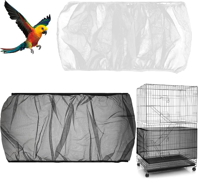 2PCS Adjustable Bird Cage Cover, Bird Cage Seed Catcher, Large Birdcage Cover by Unknown