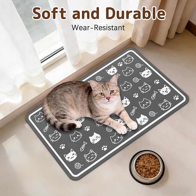 Dog Food Mat for Bowls, Absorbent Quick Dry Dog Cat Mats for Food and Water - Image 4