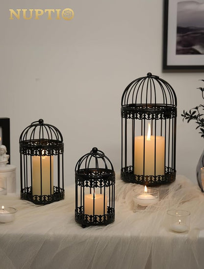 NUPTIO Black Decorative Bird Cage: Birdcage Hanging Lantern - Image 3