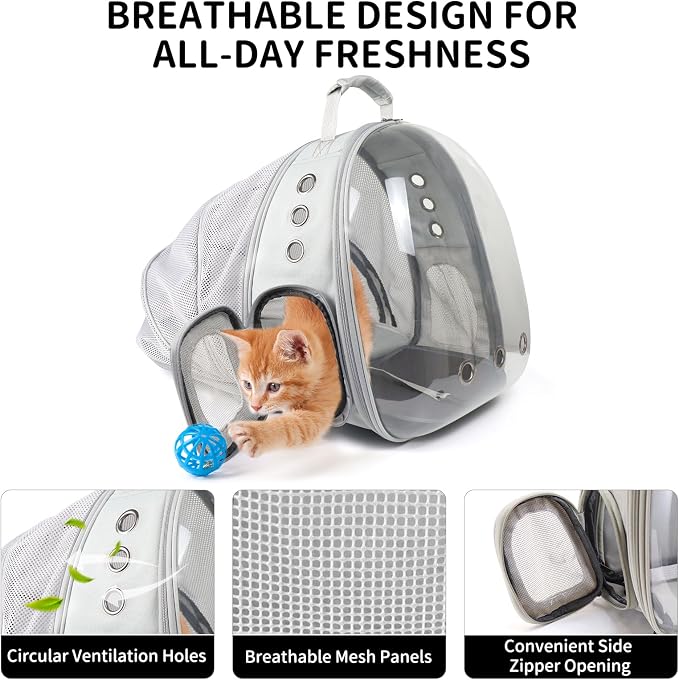 Cat Backpack Carrier, Back Expandable Pet Backpack - Image 4