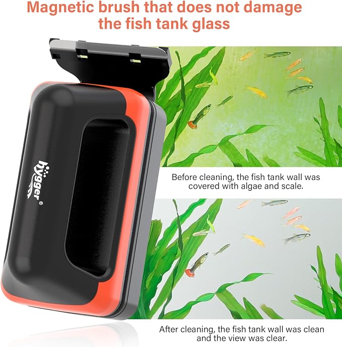 hygger Fish Tank Magnetic Glass Cleaner Two Detachable Algae Scraper - Image 7