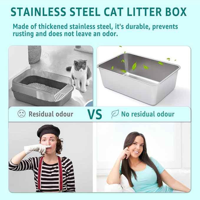 Stainless Steel Litter Box, Metal Litter Box, Cat Litter Box - Image 3
