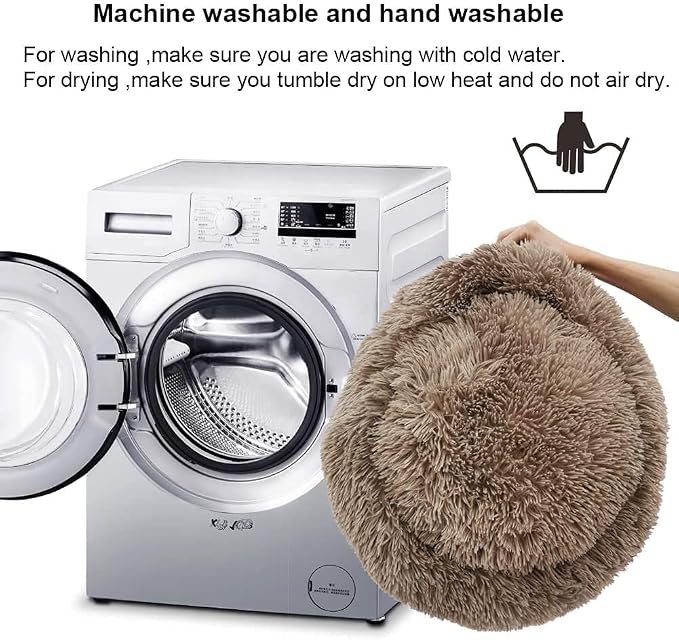 Dog Bed for Small Medium Large Dogs, 27 inch Calming Dogs Bed, Washable-Round - Image 3