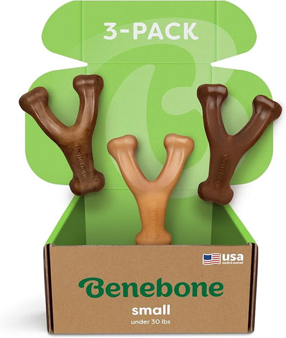Small 3-Pack, Benebone Wishbone Durable Dog Chew Toy by Benebone