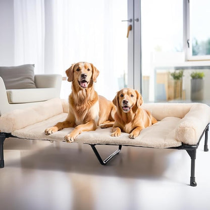 Veehoo Orthopedic Elevated Dog Bed + Removable Fluffy Pillow-Top Mat, Plush by Veehoo