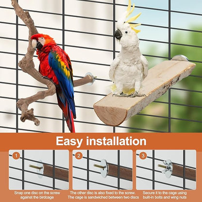 Bird Perch Stand, Pole Standing Natural Wood Bird Perch Set 5PCS Paw Grinding - Image 6
