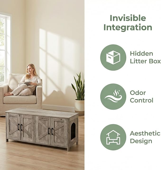 Homhedy Cat Litter Box Enclosure - Image 2