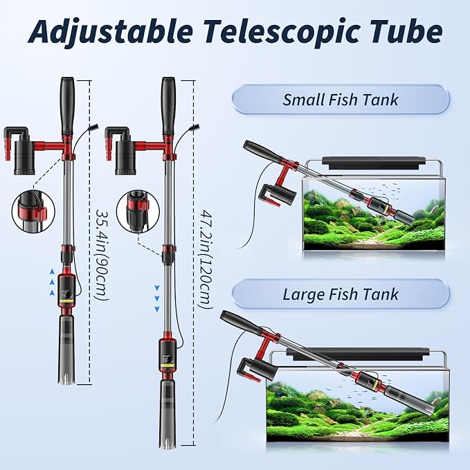 Fish Tank Cleaner, Aquarium Gravel Cleaner, 530GPH/32W Electric Fish Tank - Image 5