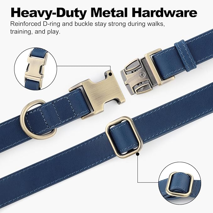 Plutus Pet Genuine Leather Dog Collar – Adjustable Pet Collar - Image 5