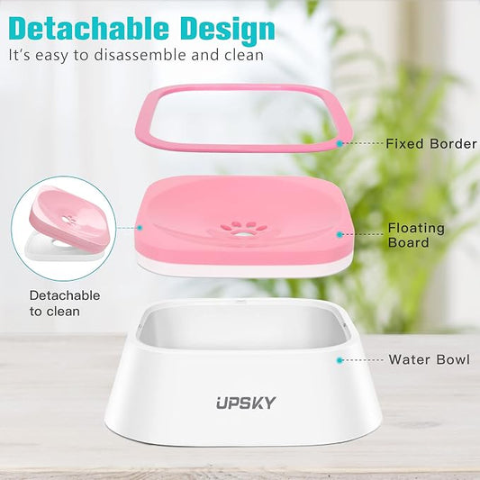 UPSKY No-Slip Slow Drinking Bowl - 35oz No Spill Pet Dispenser - Image 2