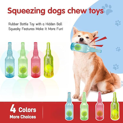 Tennis Ball in Bottle Dog Toy Reinforced and Thickened Rubber Bottle Dog Chew - Image 6