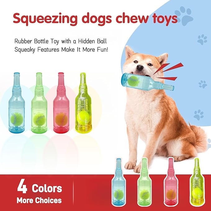Tennis Ball in Bottle Dog Toy Reinforced and Thickened Rubber Bottle Dog Chew - Image 6