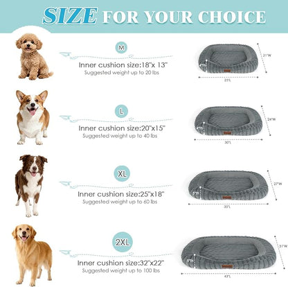 Cute Dog Bed for Extra Large Dogs, XL Washable Soft Plush Furry Calming Dog Bed - Image 6