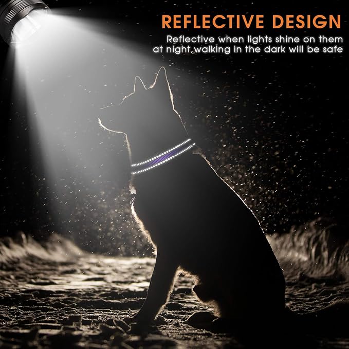 Weewooday 3 Pieces Reflective Dog Collar Nylon Adjustable Quick Release Pet - Image 3