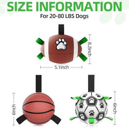 QDAN Dog Soccer Ball Football Basketball Set - Image 6