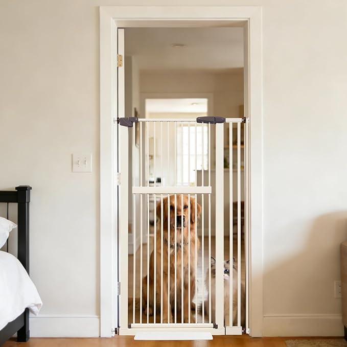 Lumizone Extra Tall Pet Gate 55.12" High Pressure Mounted 34.06"-38.38" Extra by Lumizone