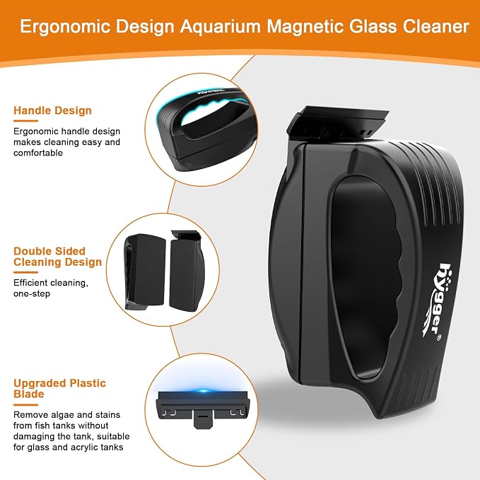 hygger Aquarium Strong Magnetic Glass Cleaner, Professional Fish Tank Algae - Image 3