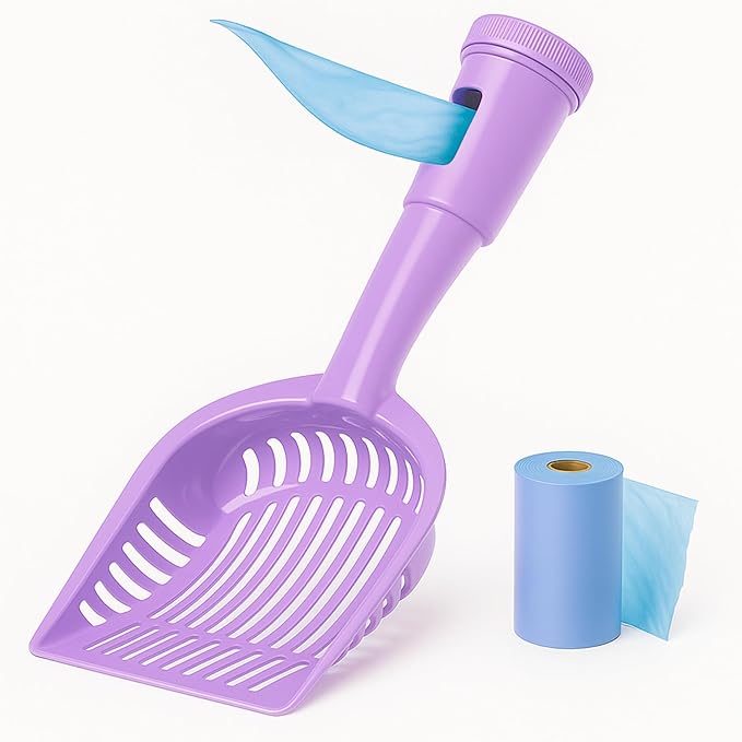 2-in-1 Pooper Scooper with Bag Attachment, Cat Litter Shovel Scoop with Bag by Unknown