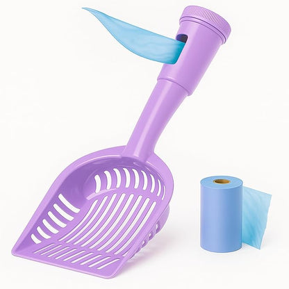 2-in-1 Pooper Scooper with Bag Attachment, Cat Litter Shovel Scoop with Bag by Unknown