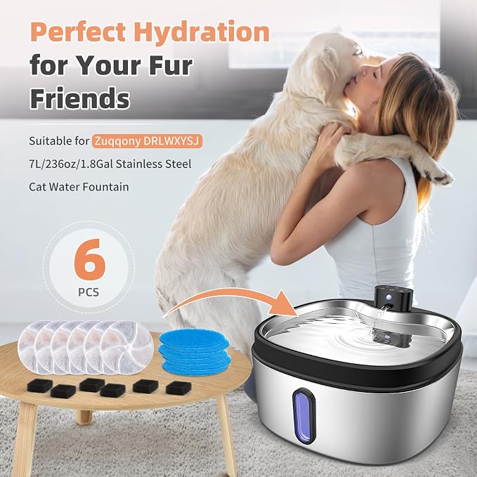6 Set Cat Water Fountain Replacement Filter Only - Image 5