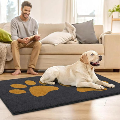 Buganda Dog Door Mat for Muddy Paws, Absorbent Dirt Trapper Washable Indoor - Image 8