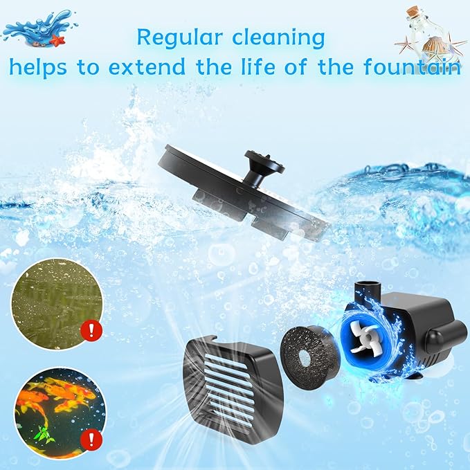 AMZtime Solar Fountain, 2025 Upgraded Solar Water Fountains - Image 6