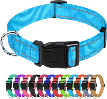 TagME Reflective Nylon Dog Collars, Adjustable Classic Pet Collar by TagME