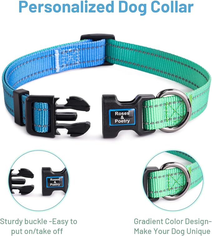 Roses&Poetry Dog Collars for Medium Dogs, Adjustable Durable Pet Collars for - Image 2