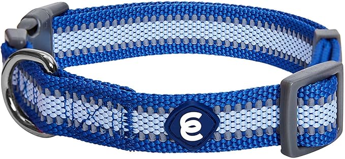 Blueberry Pet Medium Dog Collar in Reflective Navy Blue | Adjustable Classic by BlueberryPet