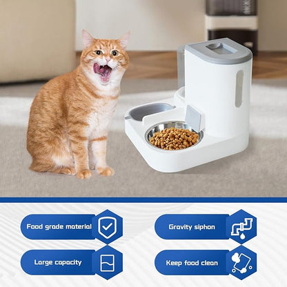 Automatic Cat Food and Water Dispenser Set 2 in 1, All-in-One Gravity Pet Feeder - Image 6