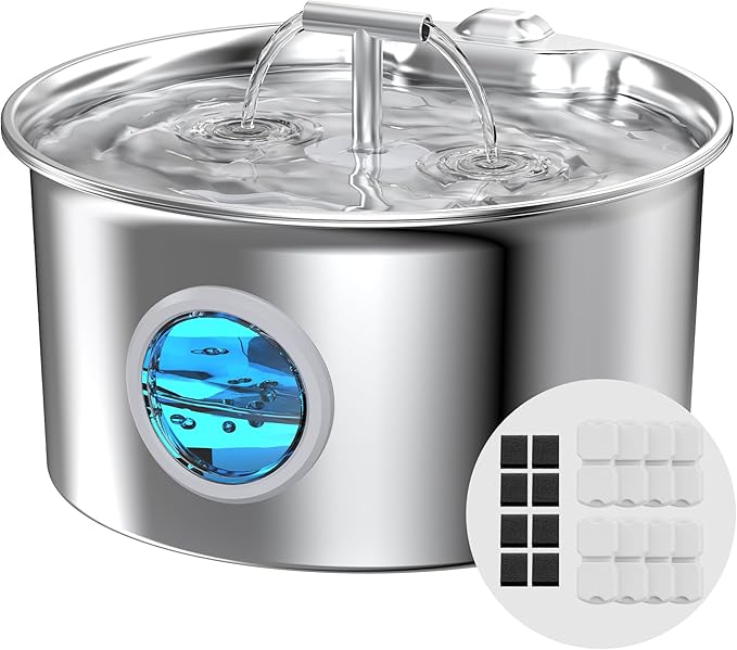 Cat Water Fountain Stainless Steel: Water Dispenser by UMOCUOY