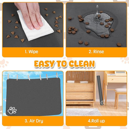 Dog Food Mat, 39.4"x31.5" Largest Absorbent Dog Mat - Image 6