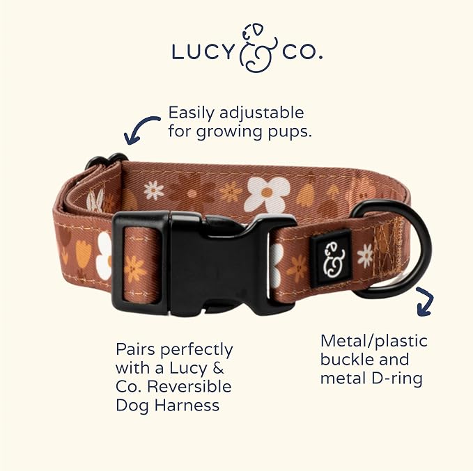 Lucy & Co. Chocolate Meadows Dog Collar - Image 2