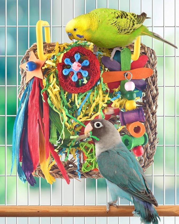 ERKOON Cockatiel Toys, Budgie Toys Foraging Toy Hanging Bird Toy - Image 4
