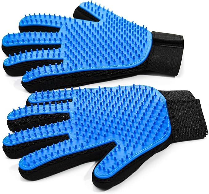 Pet Hair Removal Glove for Dogs & Cats, 2-in-1 Deshedding Brush & Massage Mitt by NVNAN